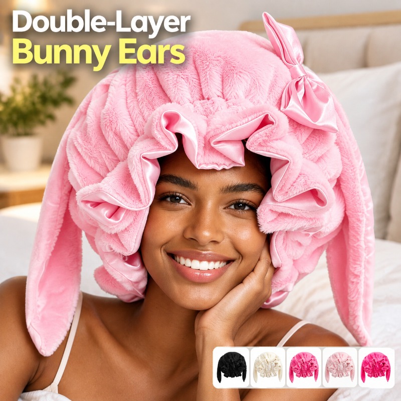 Satin Hair Bonnet - Gorro de doble capa con orejas