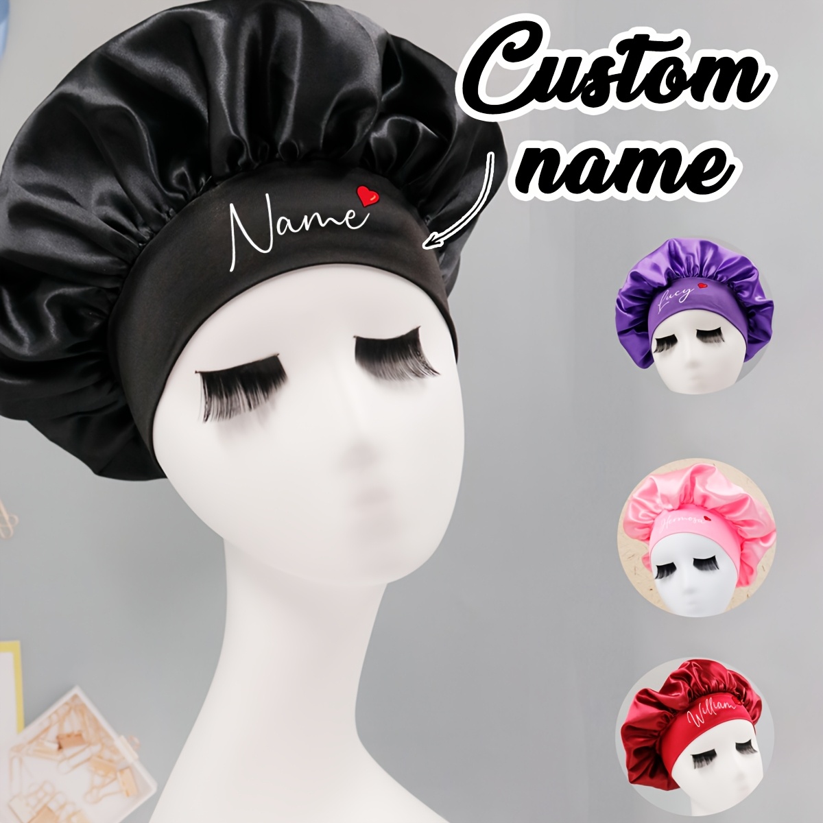 Satin Hair Bonnet - Gorro de Satén Personalizado con Nombre,