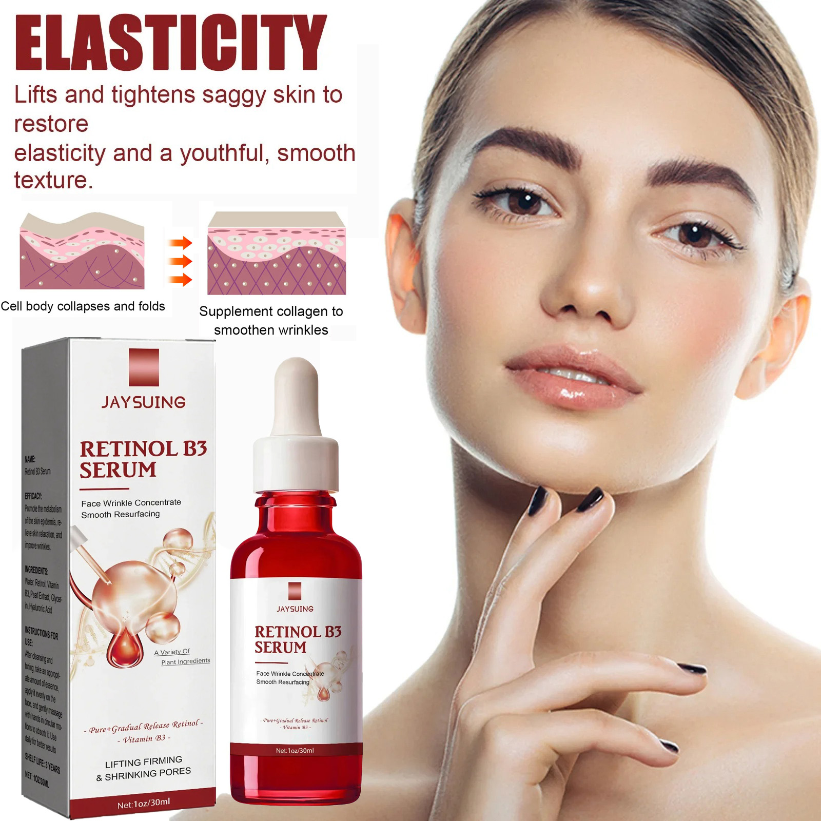 The Ordinary Serum Hyaluronic Acid - Esencia para eliminar arrugas, antienvejecimiento, decoloración