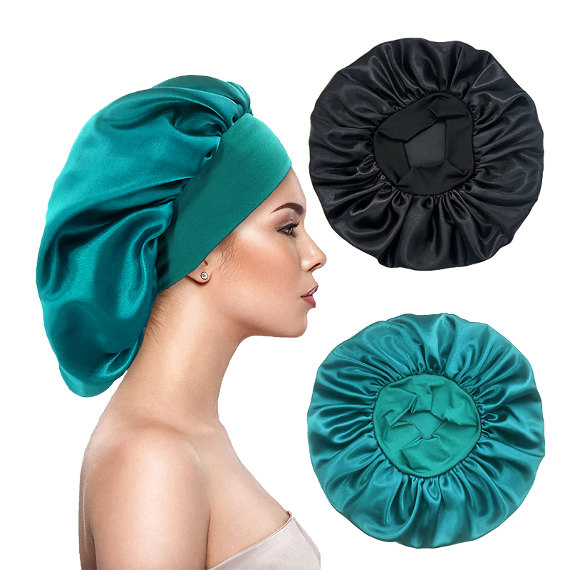 Satin Hair Bonnet - 2 unids/lote de gorros lisos de