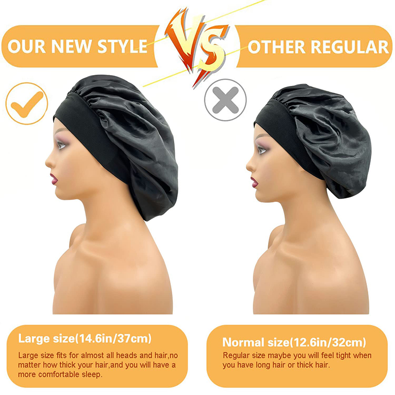 2 unids/lote de gorros lisos d - Satin Hair Bonnet reseña y precio
